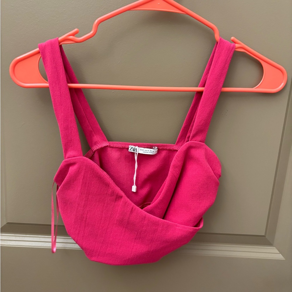 Zara Vibrant Pink Sleeveless Top